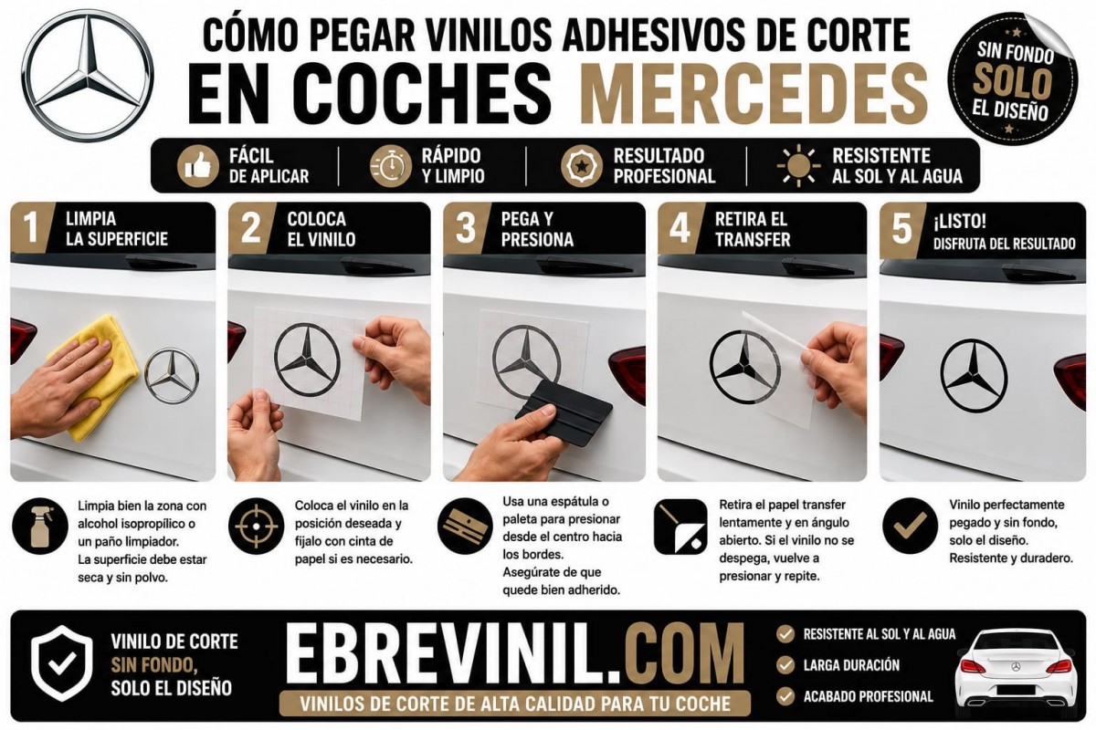 como pegar vinilos adhesivos pegatinas coches mercedes
