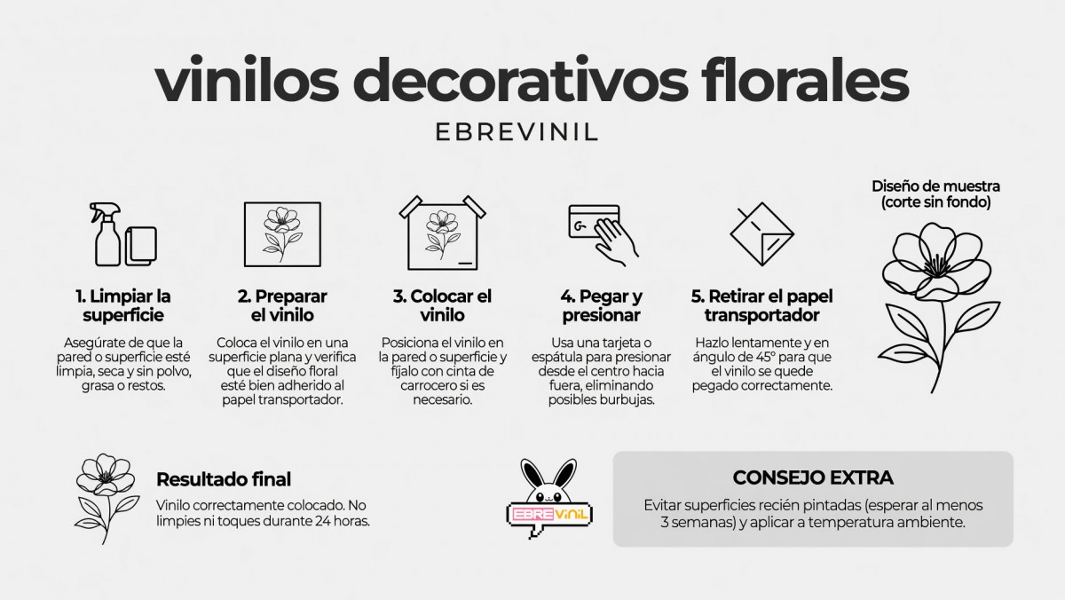 como pegar vinilos decorativos florales