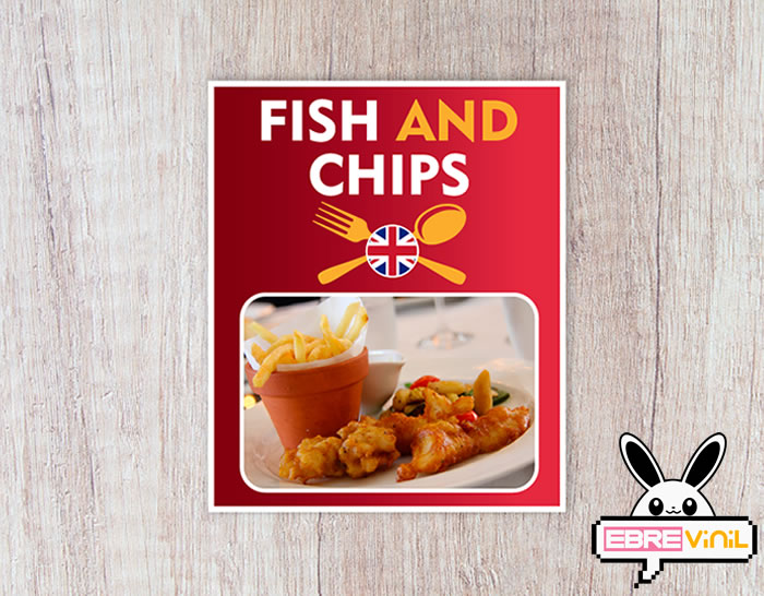 fish and chips vinilo decorativo