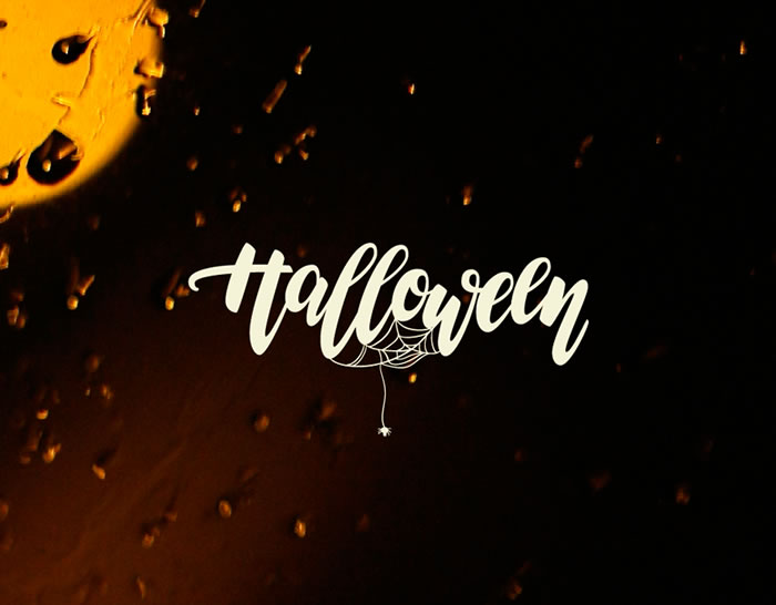 HALLOWEEN - Letras en vinilo adhesivo para la decoración de HALLOWEEN 