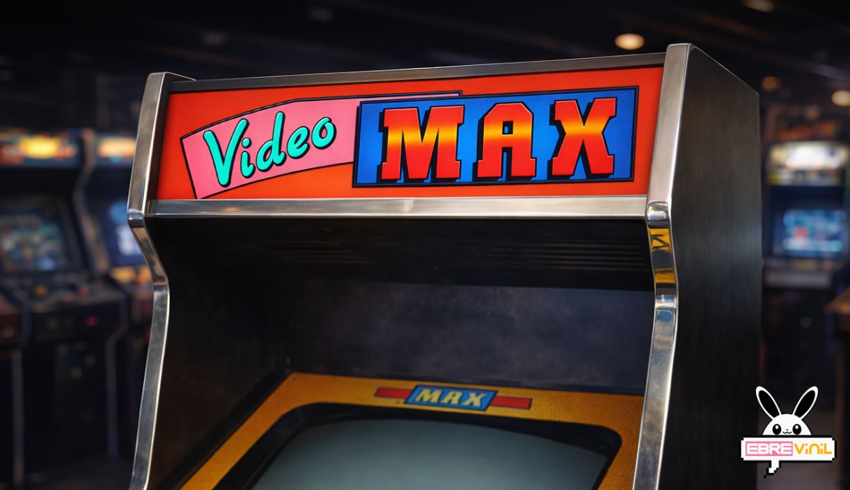 Vinilo para marquesina Videomax personalizado para restauración de máquinas recreativas arcade Reven S.A.