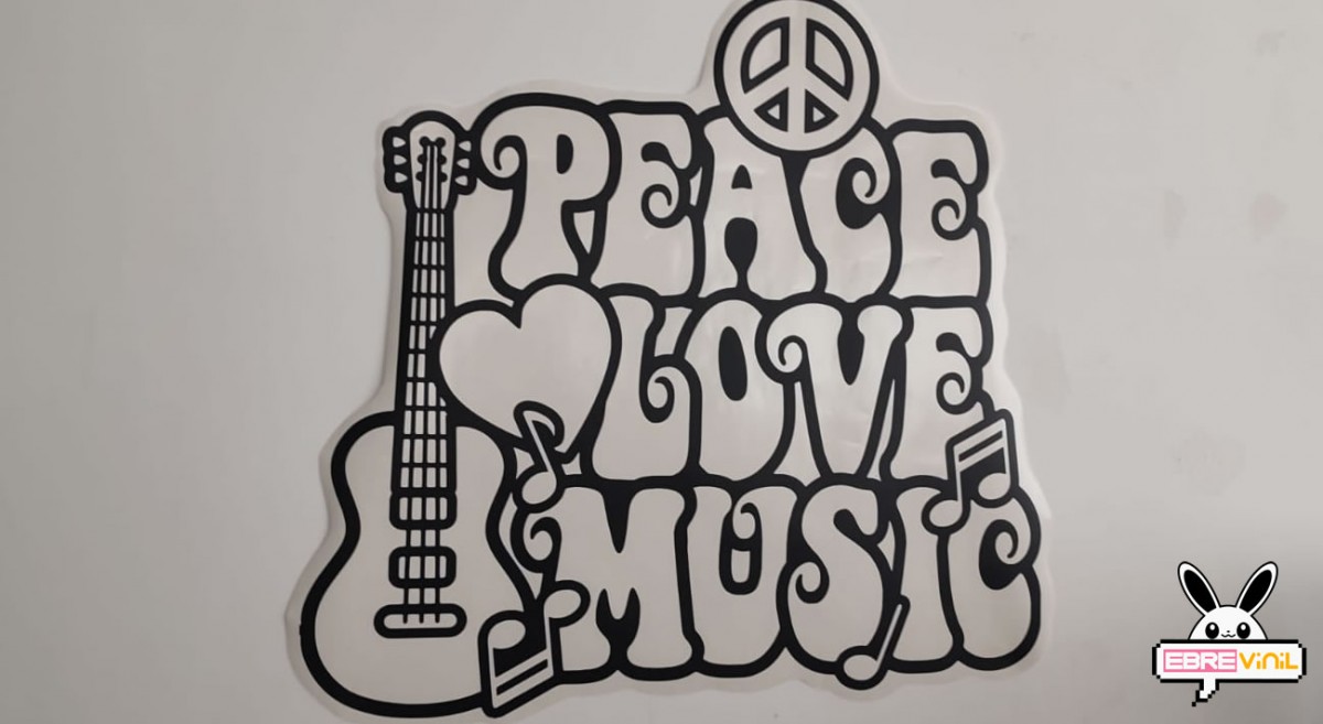 peace love music vinilo decorativo