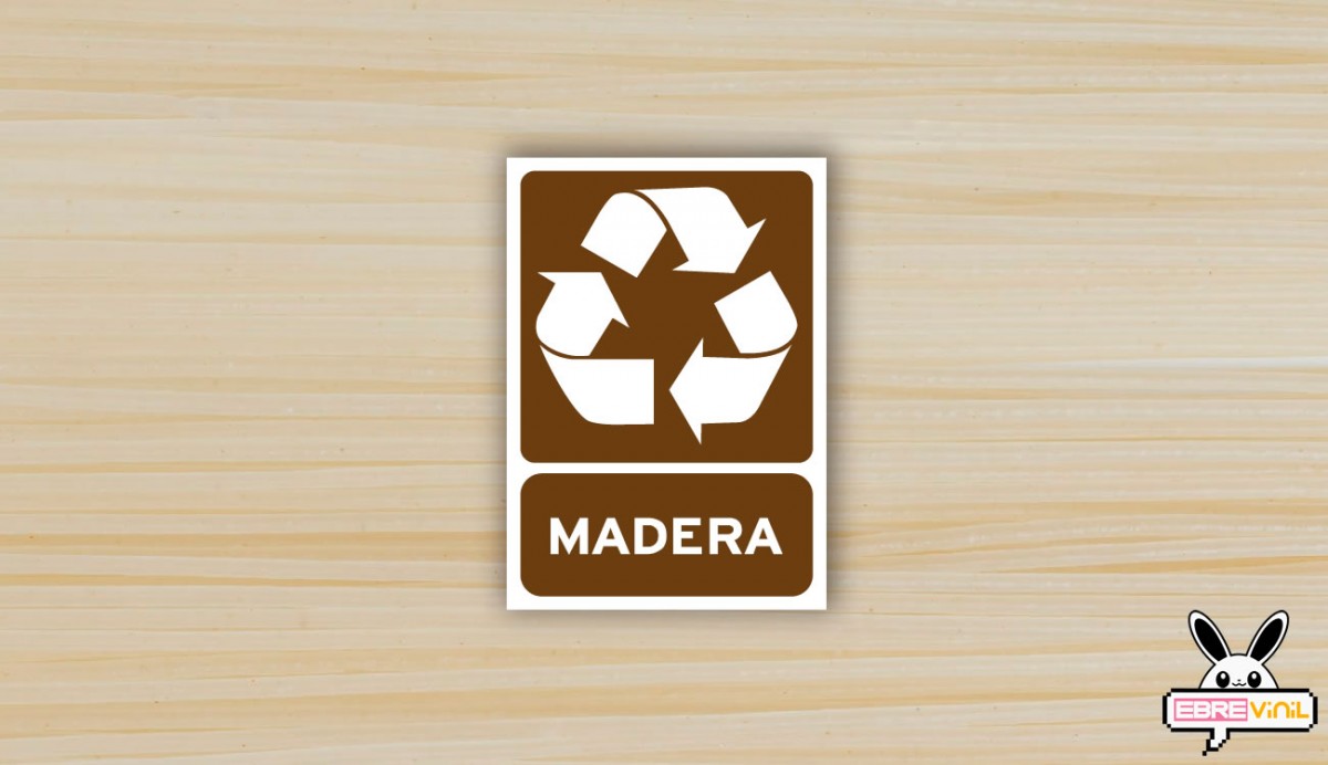 vinilo señal reciclado de MADERA