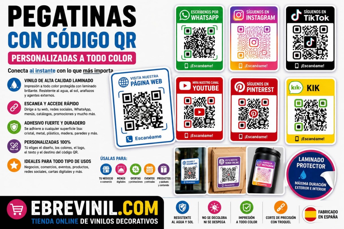 pegatinas impresas codigos qr adhesivos vinilos
