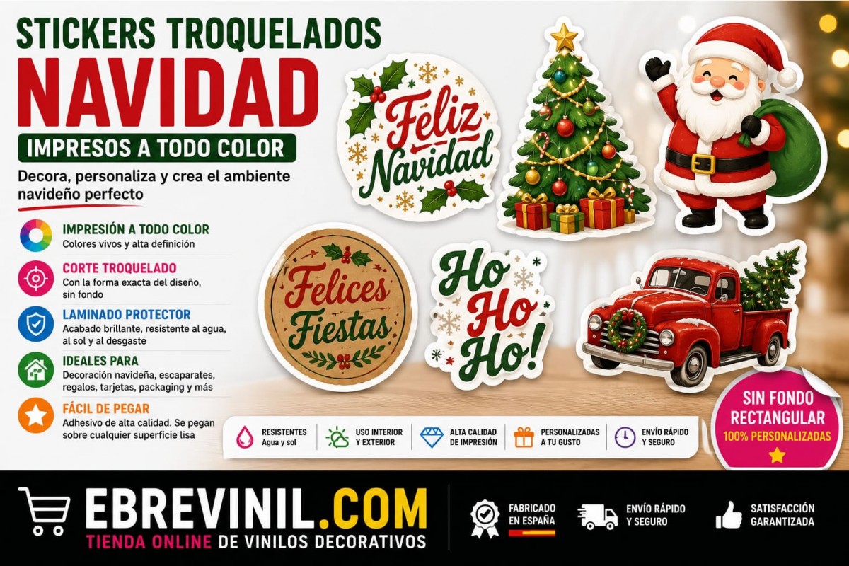 pegatinas impresas y troqueladas navidad