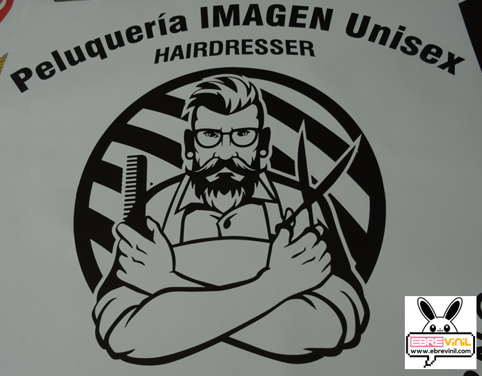 póster vinilo impresión peluquería