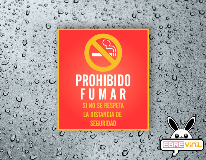 prohibido fumar pegatina cartel rótulo