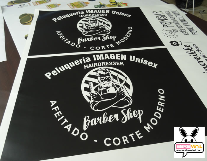 rótulos luminosos peluquerías vinilo adhesivo