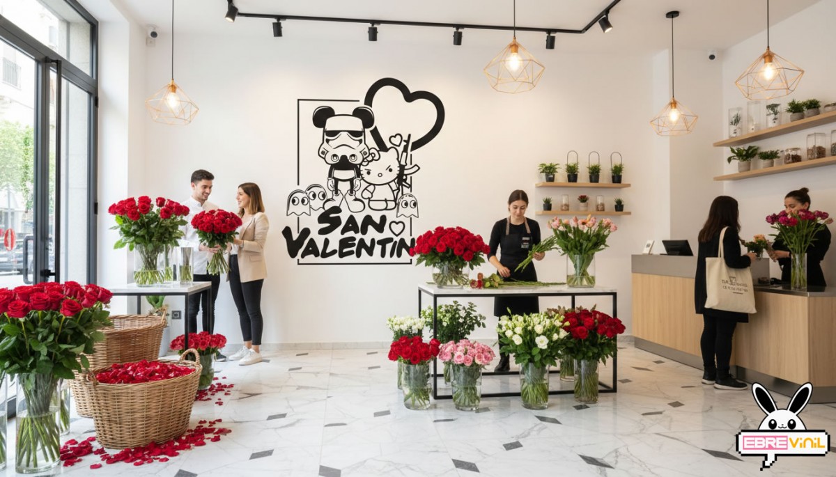 Vinilo adhesivo decorativo romántico para San Valentín