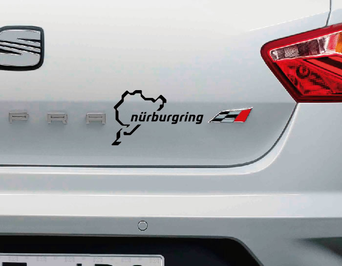 pegatina fabricada en vinilo para personalizar tu coche con el diseño del circuito de Nürburgring