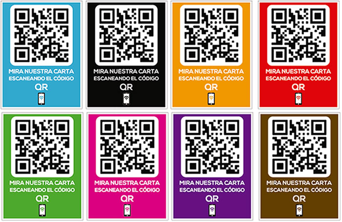 Vinilo adhesivo personalizado código QR para la carta de restaurantes, bares y cafeterías