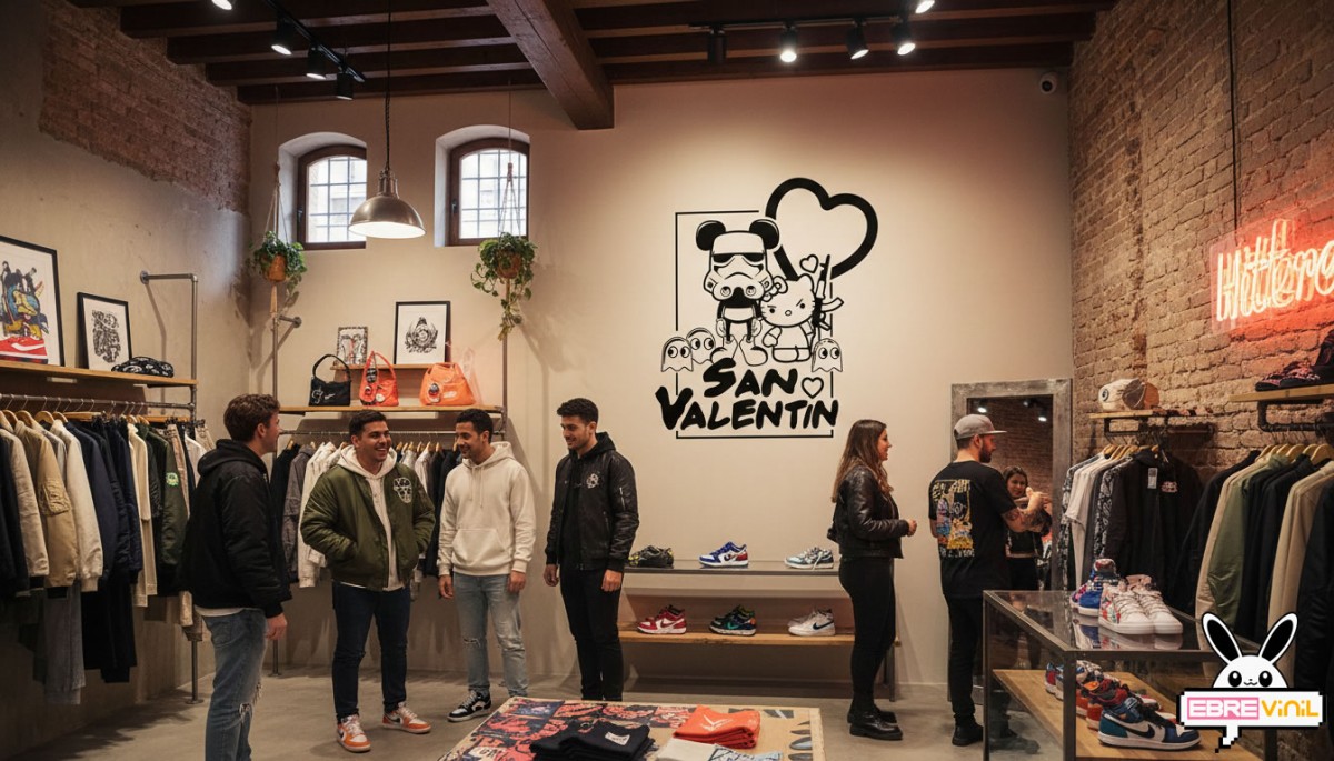 Vinilo de corte para fachadas de tienda en San Valentín