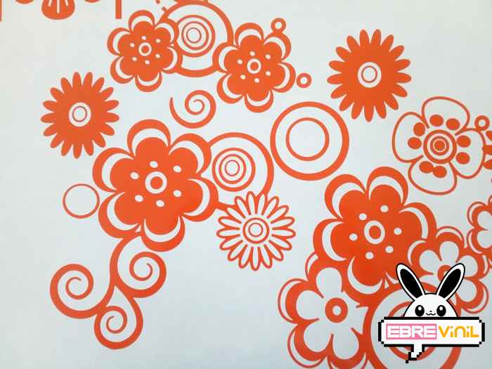 vinilo decorativo floral divertido