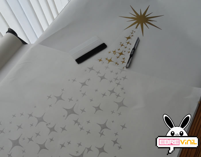 vinilo decorativo navidad dorado