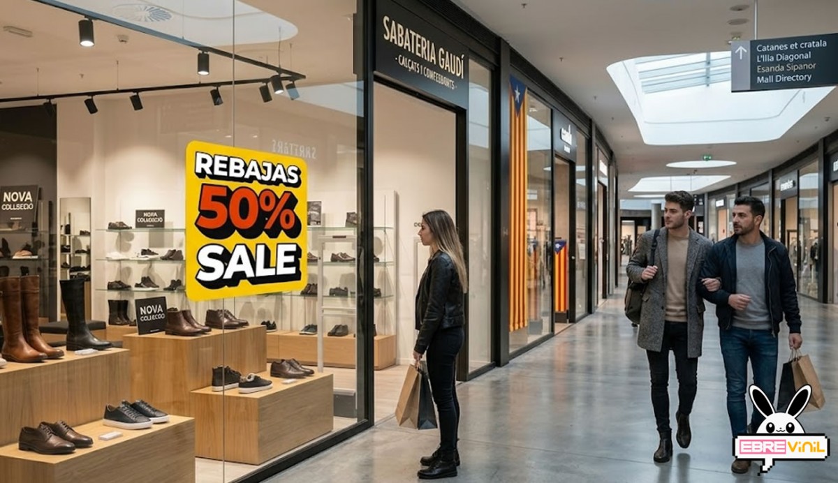 Vinilo personalizado para aparador de tienda de deportes con promoción REBAJAS SALE