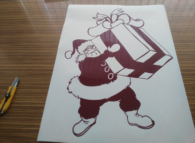 vinilo adhesivo para navidad con un simpático Papa Noel (Santa Claus)