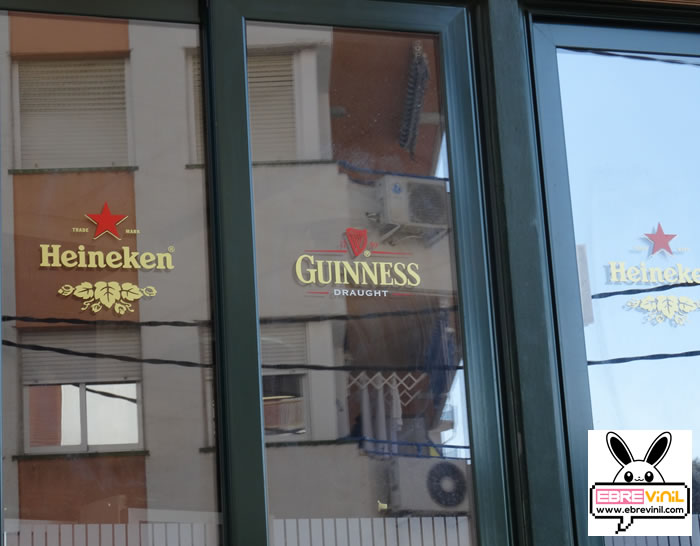 vinilos guinnes cerveza heineken bares ventanas, cristales