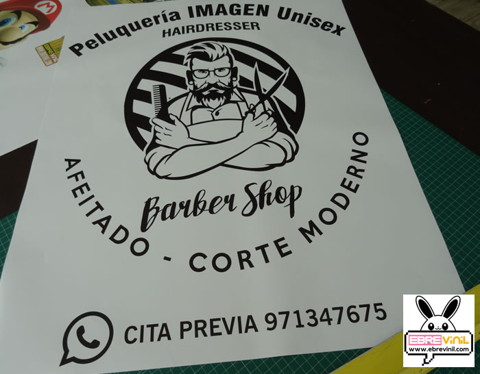 vinilos impresos pizarra peluquería
