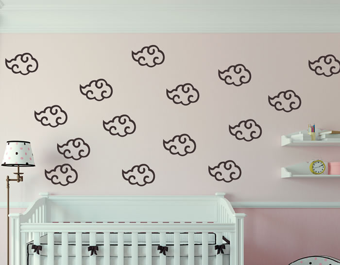 vinilos infantiles con patrones con dibujos de nubes especial paredes
